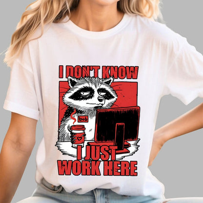 Raccoon Tired Work Geek T-Shirt