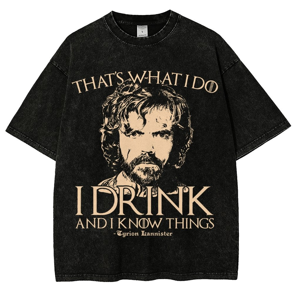 I Drink And I Know Things Vintage Distressed T-shirt