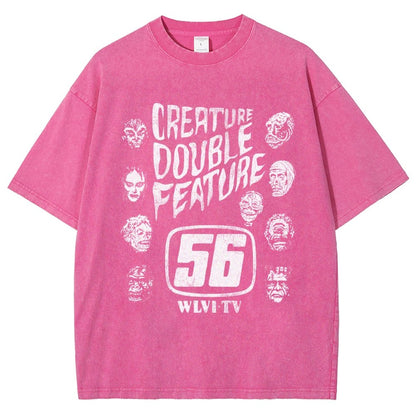 Creature Double Feature Classic Monsters Vintage Distressed T-shirt