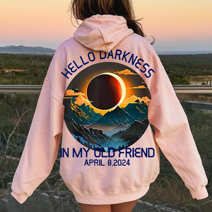 Hello Darkness My Old Friend Nerdy Graphic Geek Printed Back Cotton Hoodie