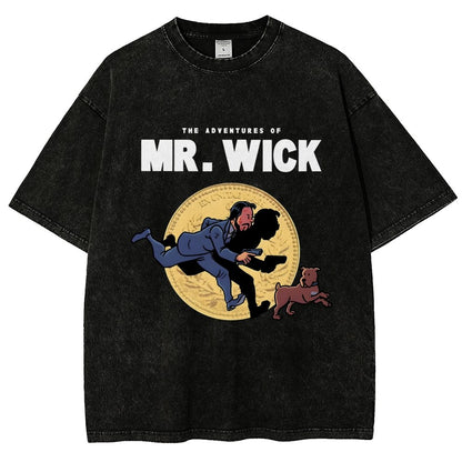 The Adventures of Mr. Wick Vintage Distressed T-shirt