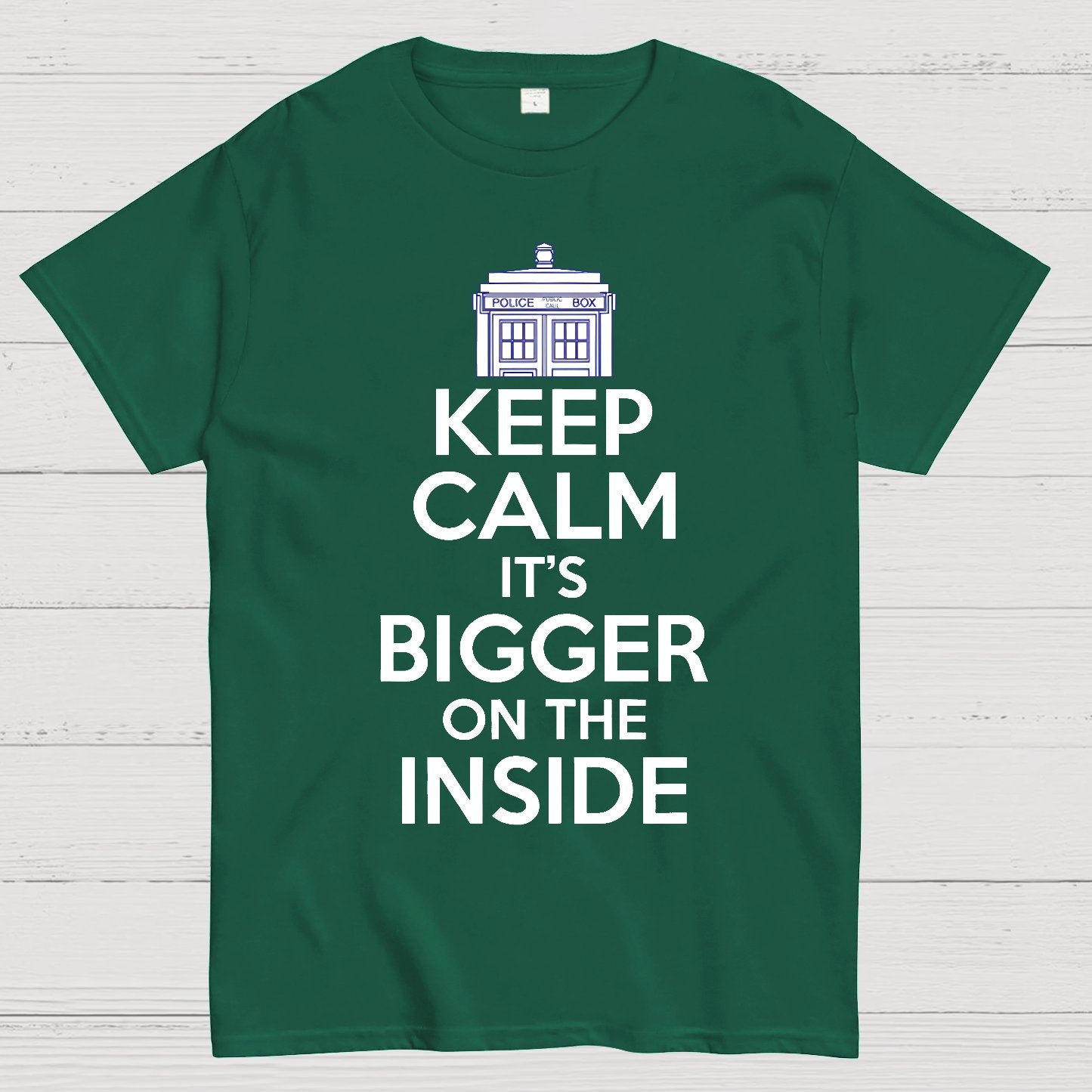 Keep Calm Its Bigger On The Inside Geek T-Shirt