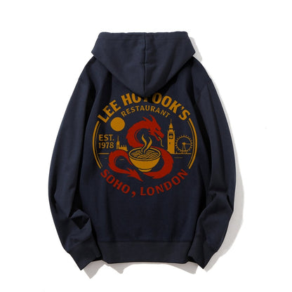 Lee Ho Fooks Printed Back Cotton Hoodie