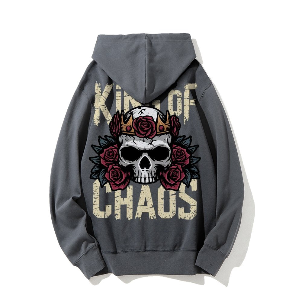 King Of Chaos Printed Back Cotton Hoodie