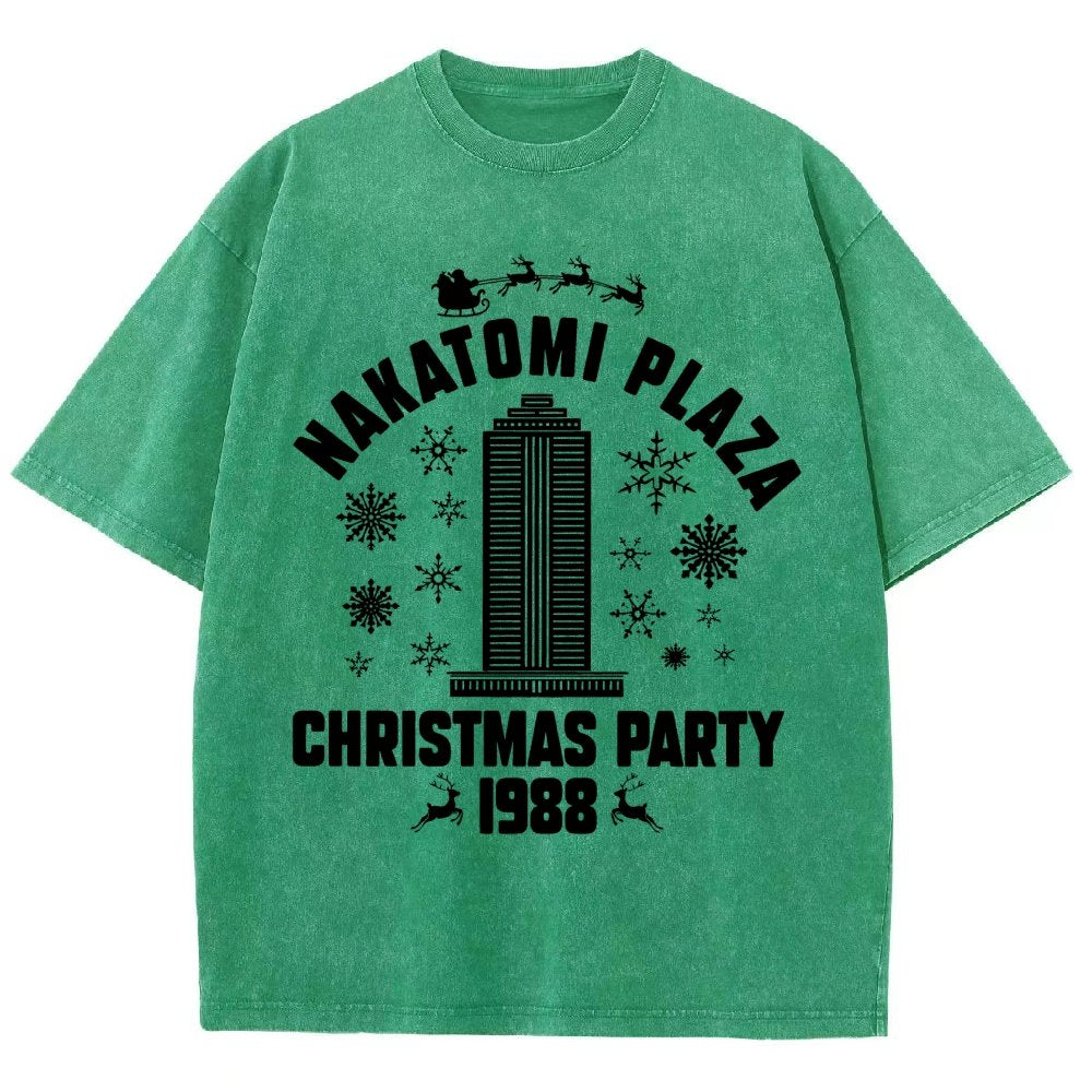 Nakatomi Christmas Party Vintage Distressed T-shirt