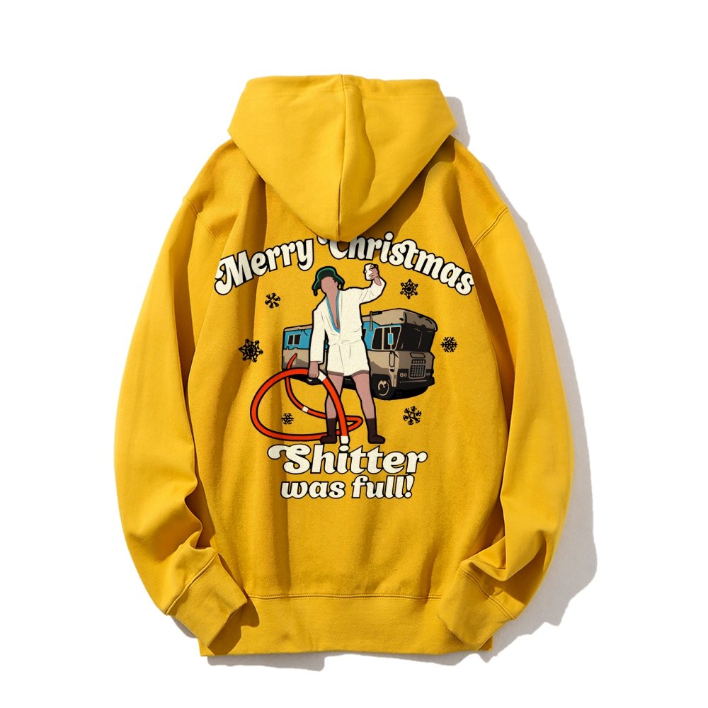 Merry Christmas Shitter Was Full Printed Back Unisex Cotton Hoodie