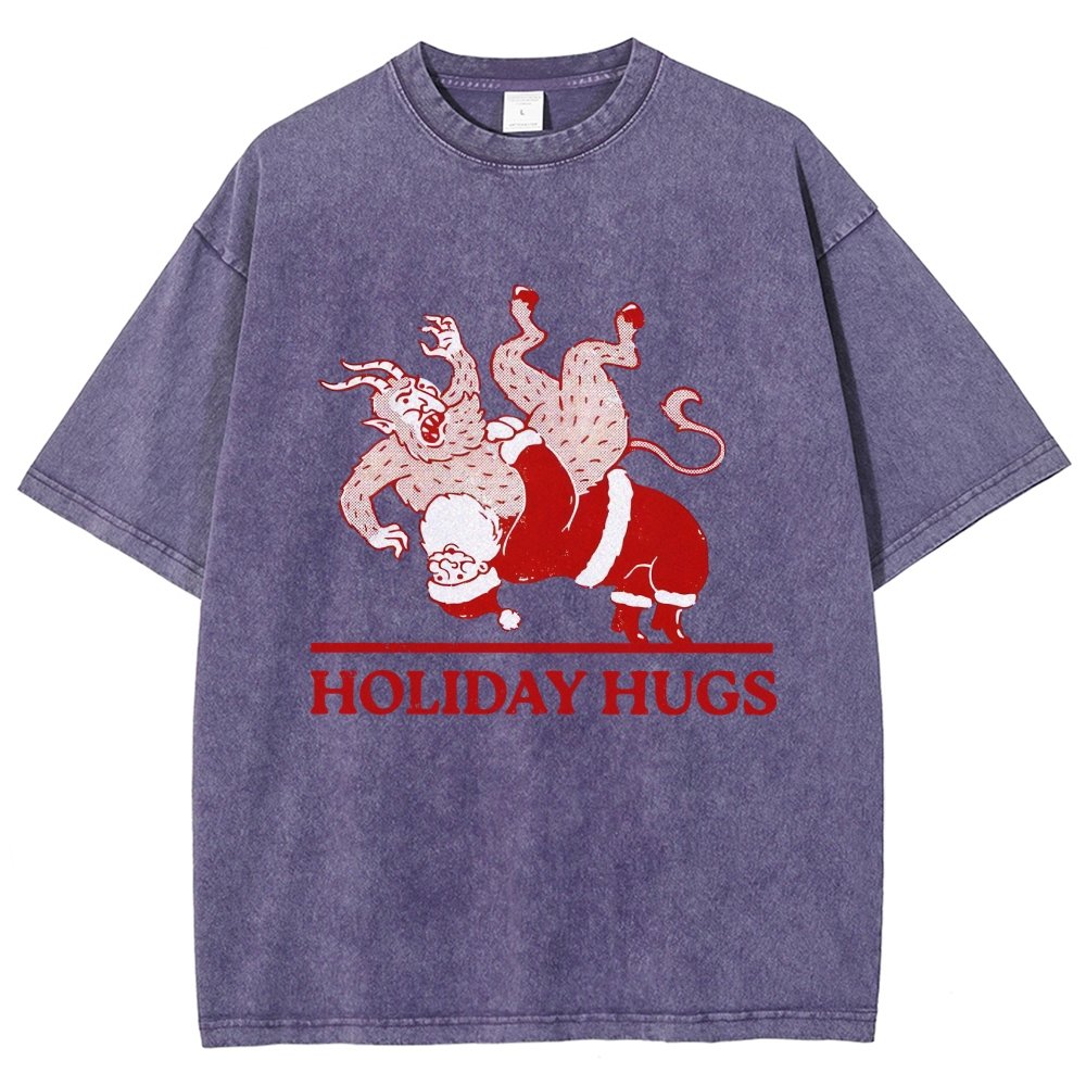 Holiday Hugs Vintage Distressed T-shirt