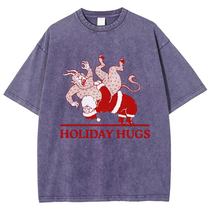 Holiday Hugs Vintage Distressed T-shirt