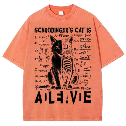 Schrödinger's Cat Dead And Alive Vintage Distressed T-shirt