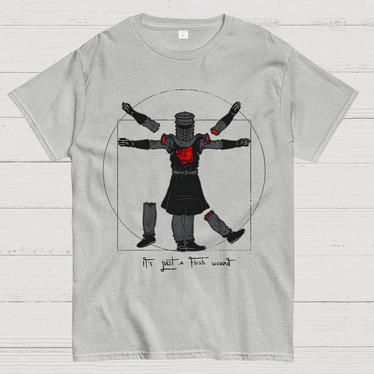 Vitruvian Man- Black Knight Geek T-Shirt
