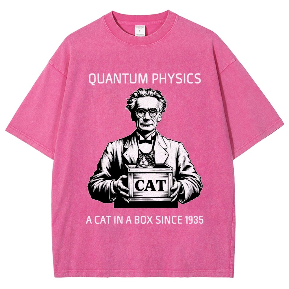 Schrödinger's Cat Quantum Vintage Distressed T-shirt