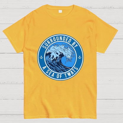 Surrounded by a sea of twats Unisex Geek T-Shirt