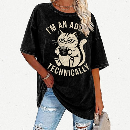 I'm an adult technically Vintage Distressed T-shirt