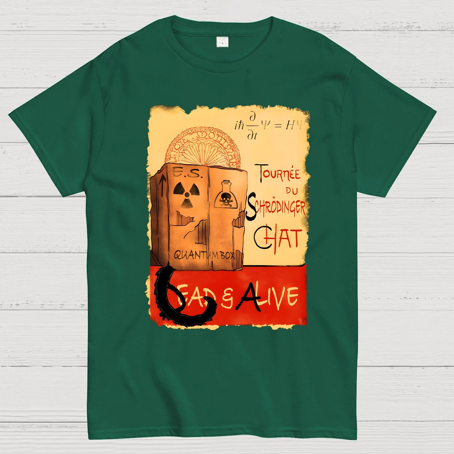 Tournee Du Schrodinger Chat Geek T-Shirt