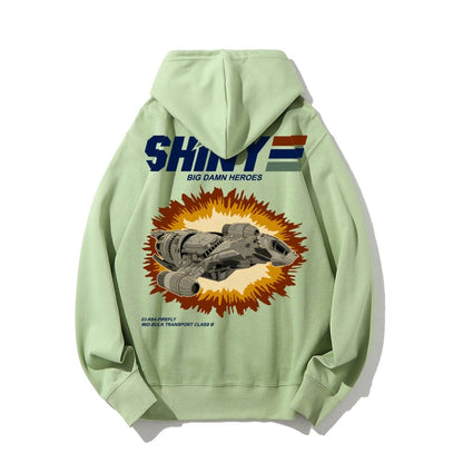 Shiny Heroes Printed Back Cotton Hoodie