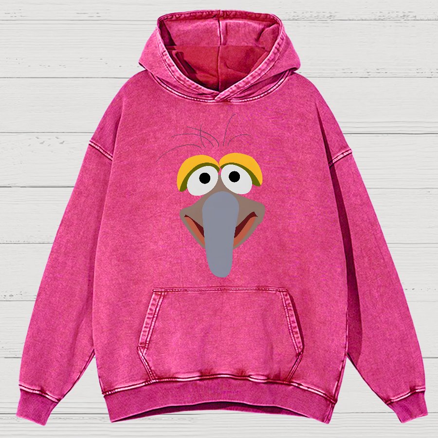 Retro Pop Culture Puppet Face3 Vintage Distressed Hoodie