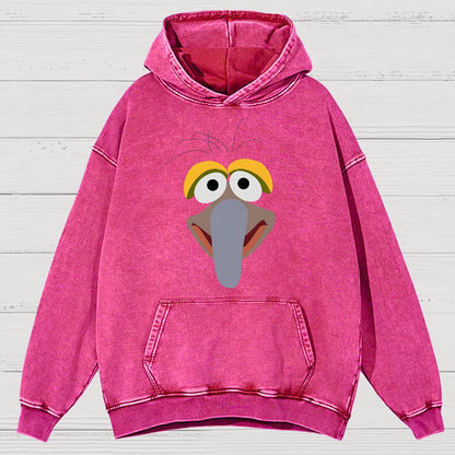 Retro Pop Culture Puppet Face3 Vintage Distressed Hoodie