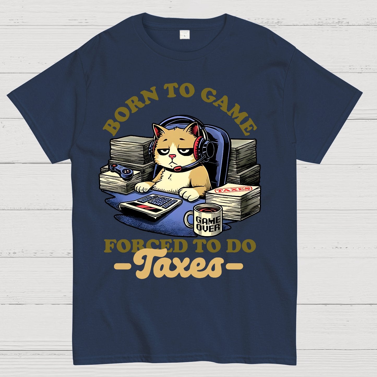 Cat Gamer Taxes Geek T-Shirt