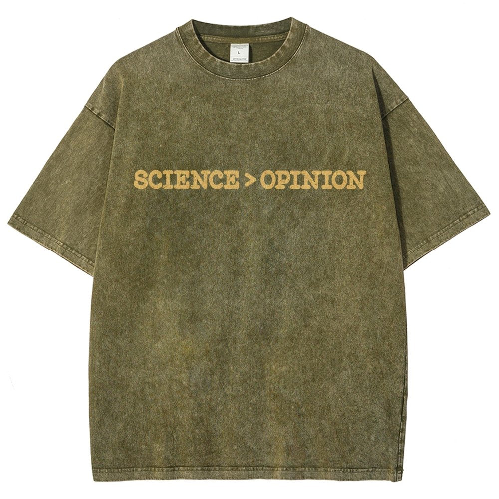 Science vs Opinion Vintage Distressed T-shirt