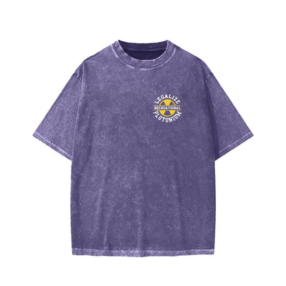 Legalize Recreational Plutonium Front And Back Printing Washed T-shirt
