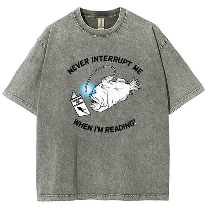 Angler Fish Reading Vintage Distressed T-shirt
