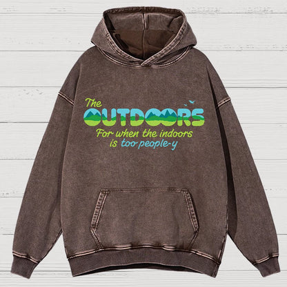Because The Indoors Is Too People-Y Vintage Distressed Hoodie
