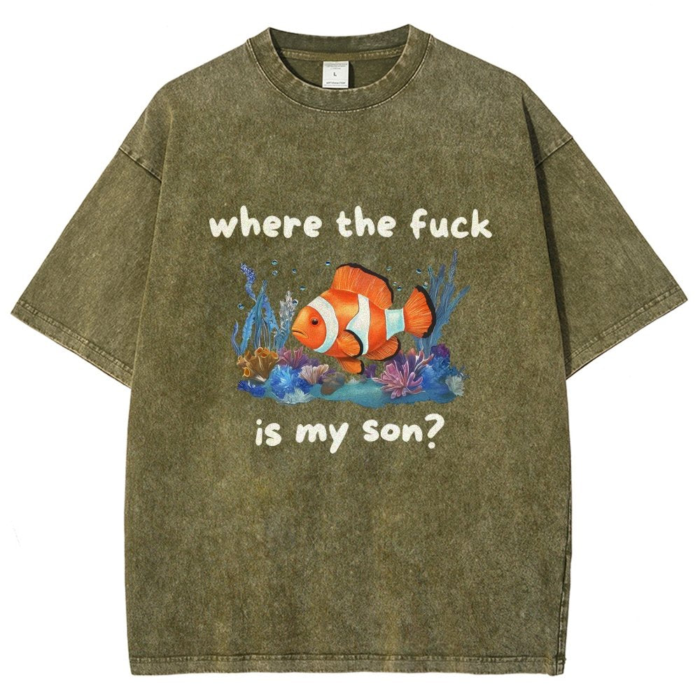Where The F*ck Is My Son Vintage Distressed T-shirt