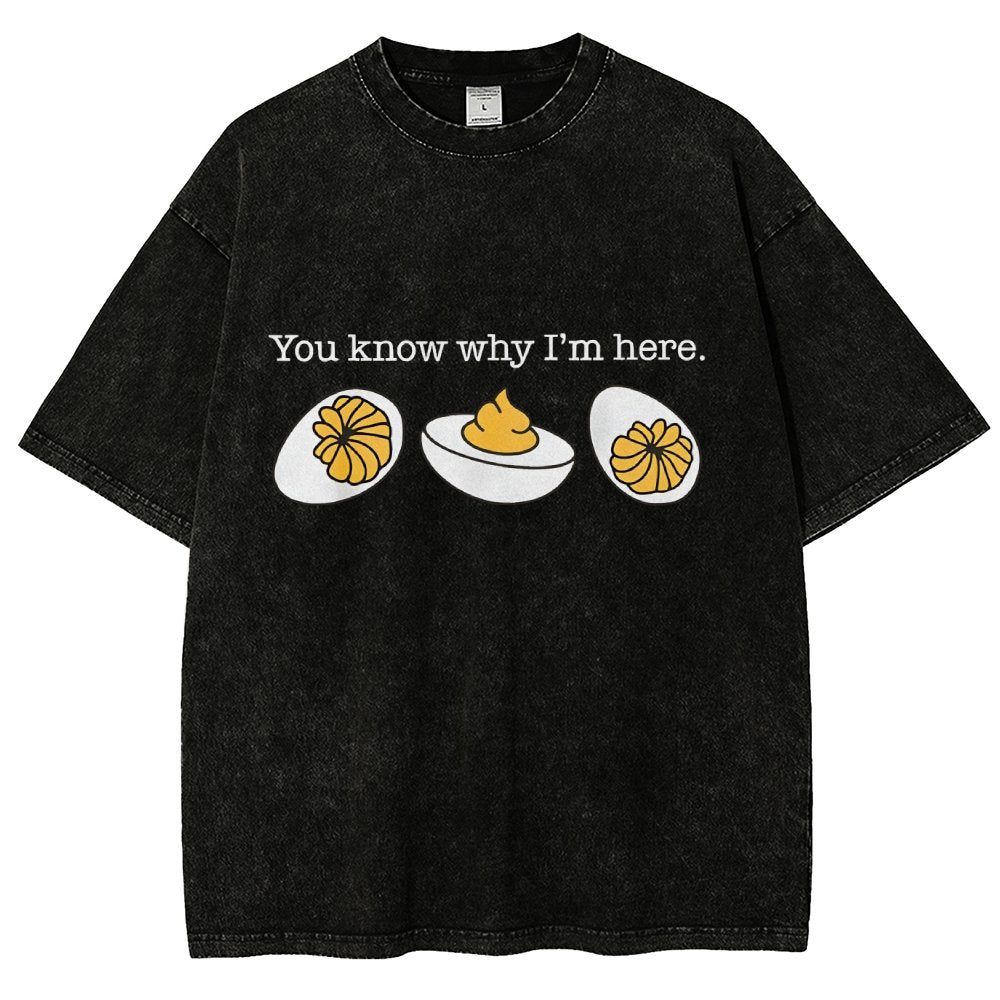 Retro You Know Why I'm Here Deviled Egg Vintage Distressed T-shirt