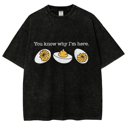 Retro You Know Why I'm Here Deviled Egg Vintage Distressed T-shirt