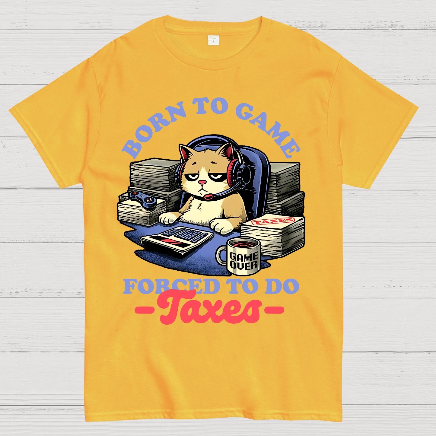 Cat Gamer Taxes Geek T-Shirt