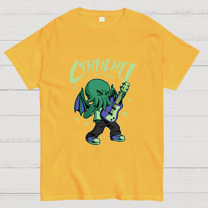 Cthulhu Playing Guitar Geek T-Shirt