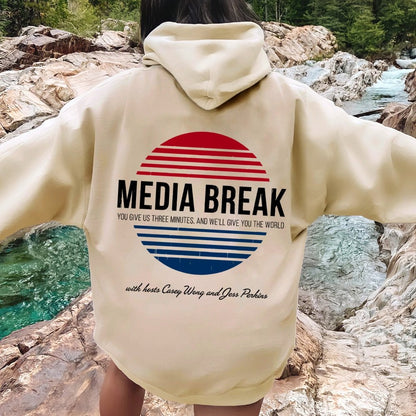 Media Break Printed Back Unisex Cotton Hoodie