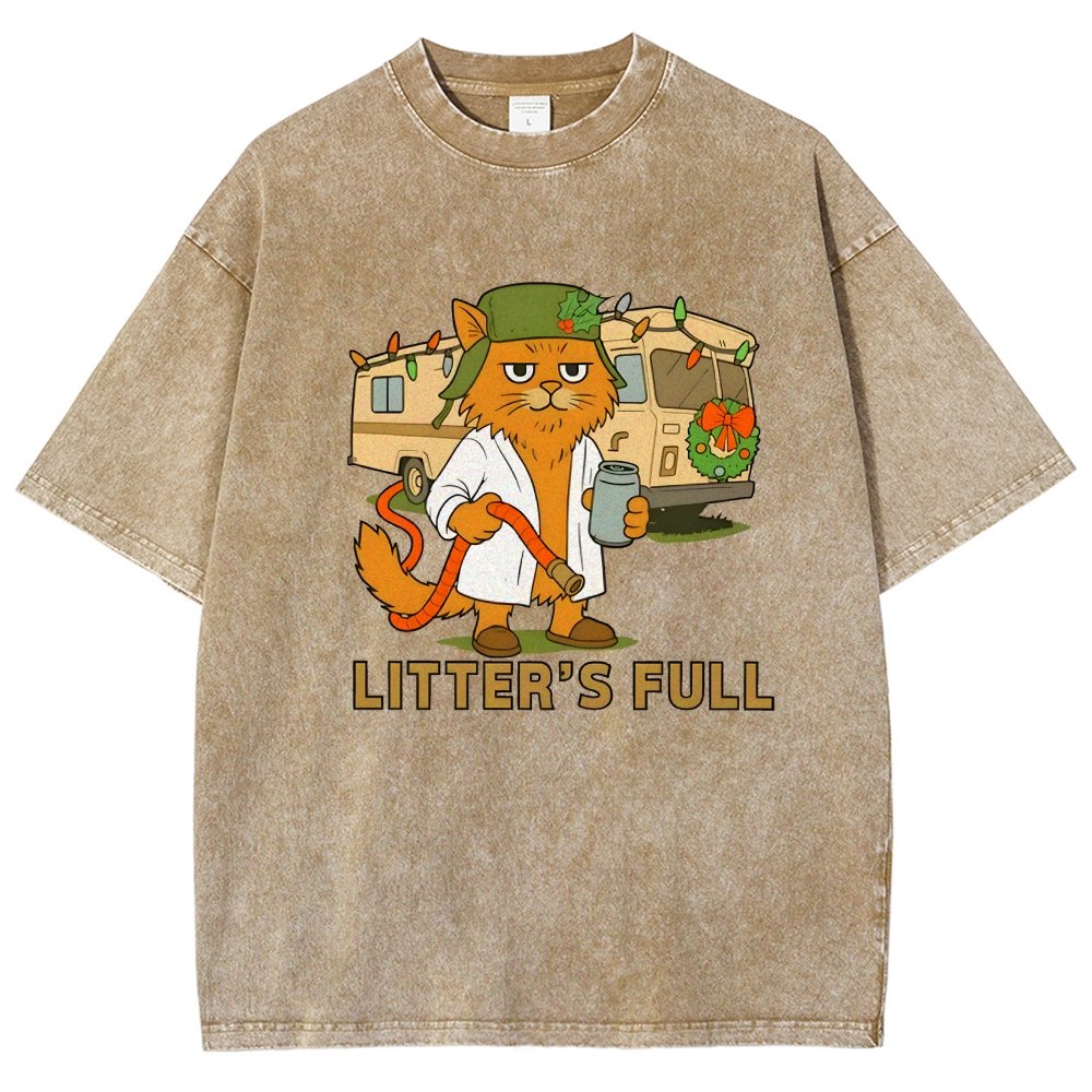 Christmas Shitters Full Cat Vintage Distressed T-shirt
