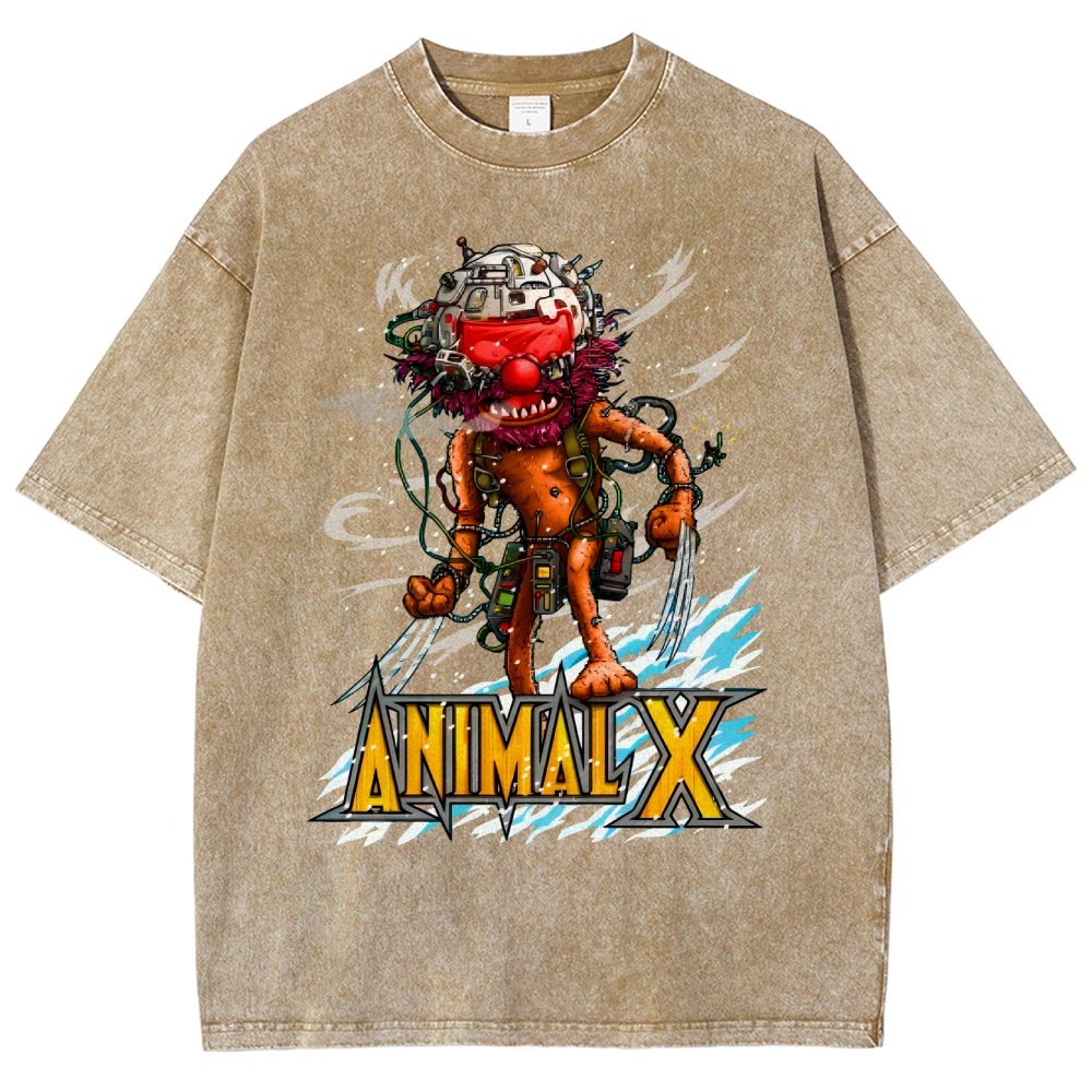 ANIMAL X  Unisex Fit Washed T-Shirt