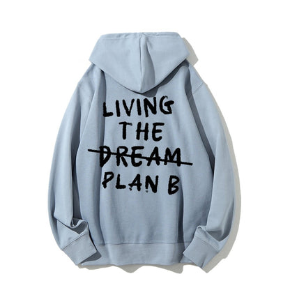 Living Plan B Printed Back Unisex Cotton Hoodie