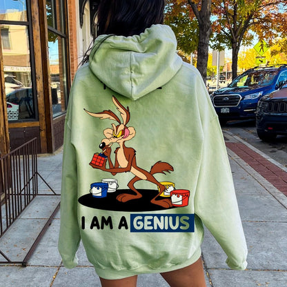 Trust Me I'm a Genius Printed Back Cotton Hoodie
