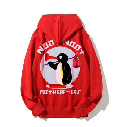 NOOT NOOT MOTHERF***ERS Printed Back Unisex Cotton Hoodie