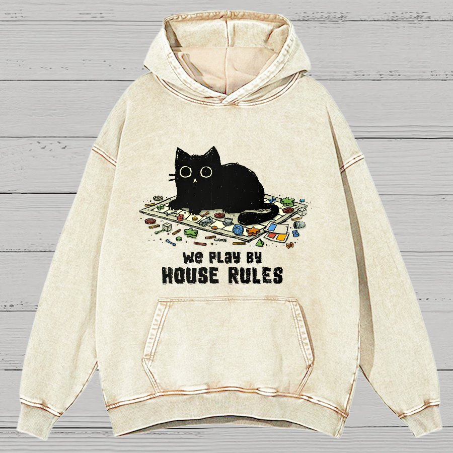 We Play By House Rules Vintage Distressed Hoodie