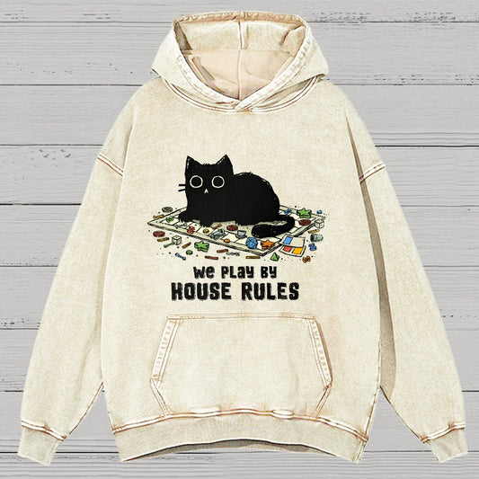 We Play By House Rules Vintage Distressed Hoodie