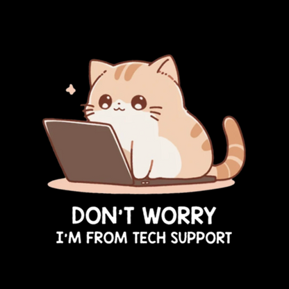 Tech Support Cat Geeky T-Shirt