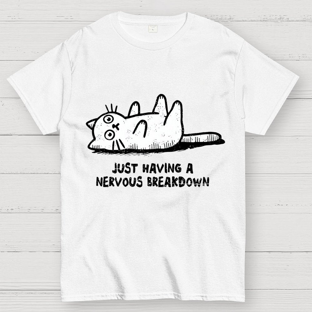 Nervous Breakdown Cat Geek T-Shirt