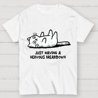 Nervous Breakdown Cat Geek T-Shirt