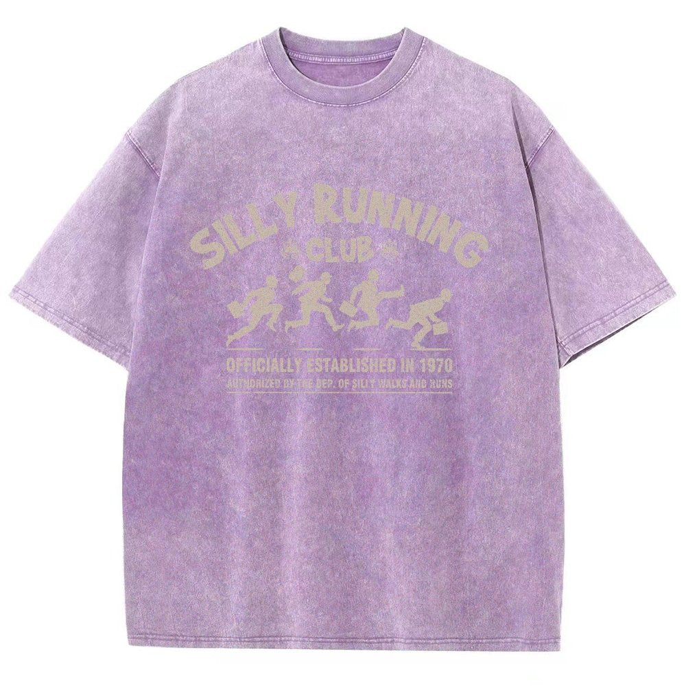 Funny Silly Running Club Vintage Distressed T-shirt