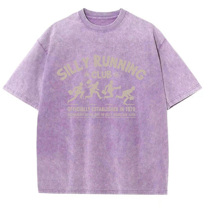 Funny Silly Running Club Vintage Distressed T-shirt