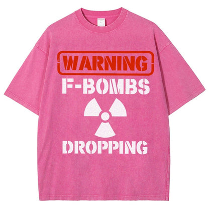 Warning F Bombs Dropping Vintage Distressed T-shirt