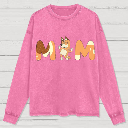 Funny Mom Geeky Washed Long Sleeve Tee