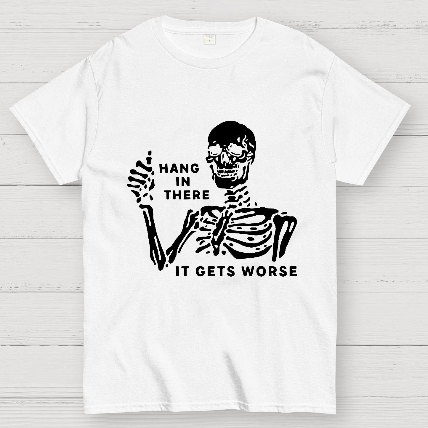 Hang In There Skeleton Geek T-Shirt