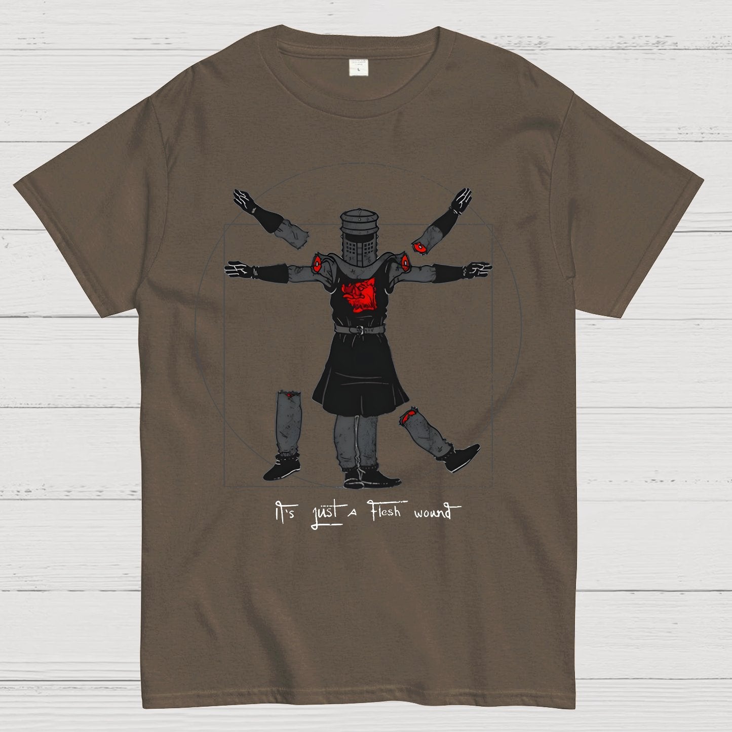 Vitruvian Man- Black Knight Geek T-Shirt