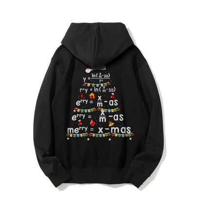 Christmas Math Printed Back Unisex Cotton Hoodie