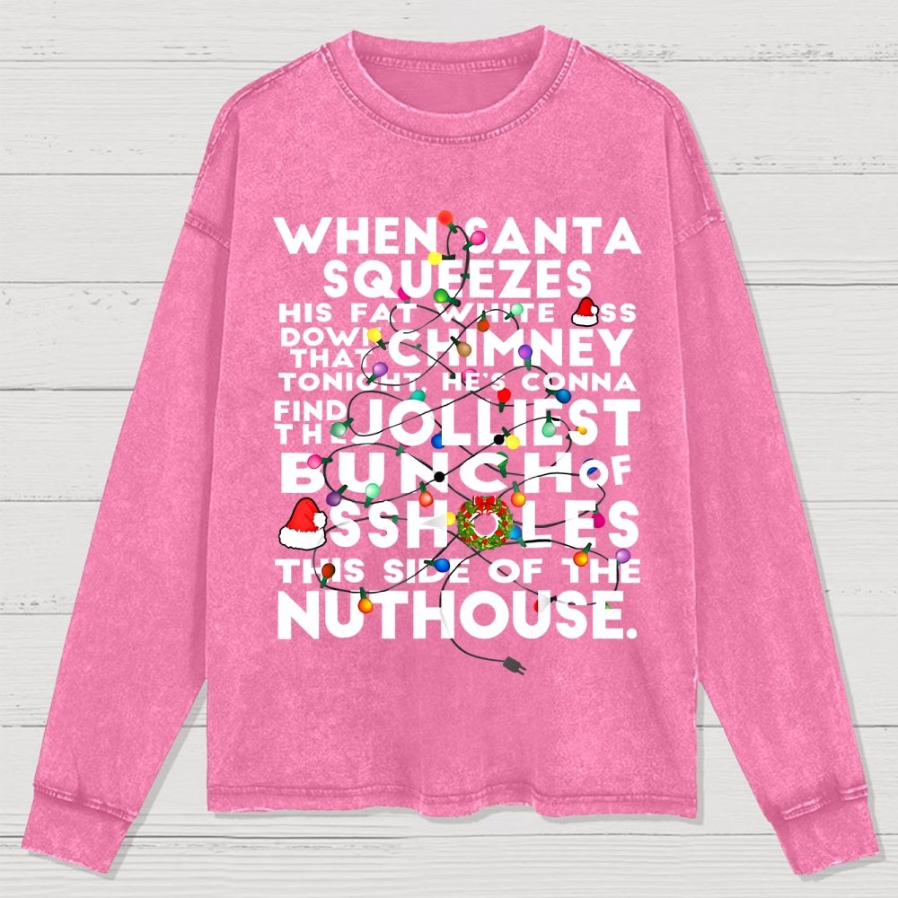 Christmas Vacation Jolliest Bunch Washed Long Sleeve Tee